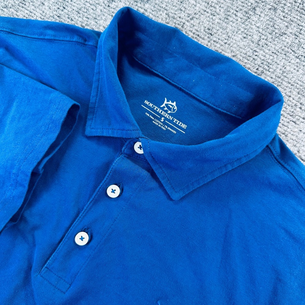 Southern Tide Skipjack Polo Shirt Men's S Blue Pima Cotton Stretch Golf Outdoors